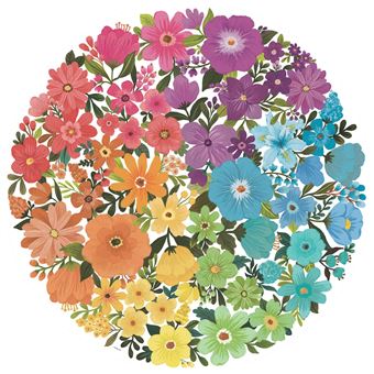 Puzzle rond 500 pièces Ravensburger Fleurs Circle of Colors