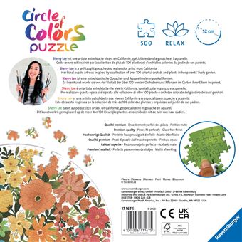 Puzzle rond 500 pièces Ravensburger Fleurs Circle of Colors