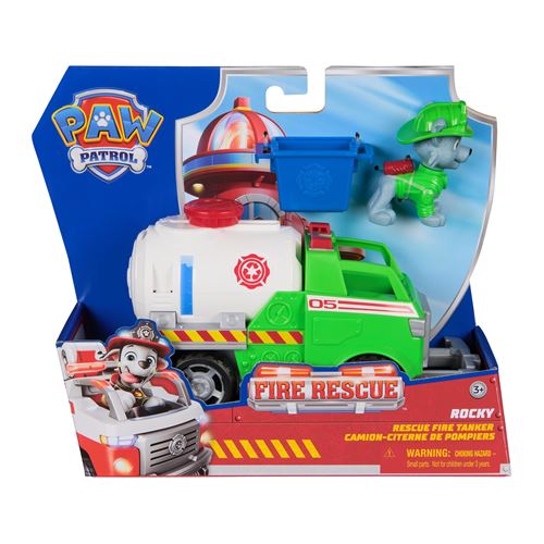 Figurine et véhicule Paw Patrol Pat’Patrouille Fire Rescue Rocky - vue 1