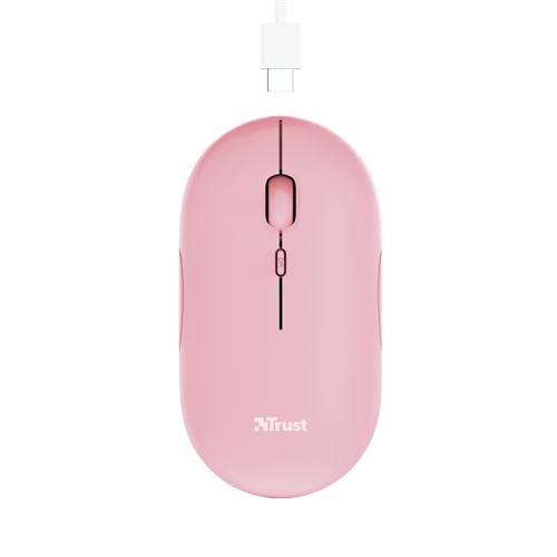 Souris Sans Fil Wifi Trust Puck Rose