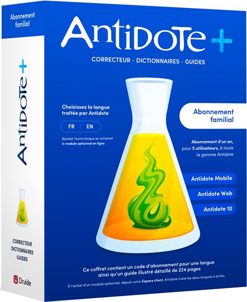 Antidote+ Familial – Antidote 10 + Antidote Web + Antidote Mobile - PC ou Mac - 1 an