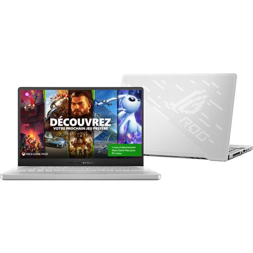 PC Ultra-Portable Asus Rog Zephyrus G14 Ga401Iu-110T 14" Amd Ryzen 7-4800Hs 16 Go Ram 512 Go SSD Version White Moon Anime Matrix Exclusivité