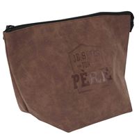 Trousse de toilette homme embossée The Concept Factory Je suis ton père M12 Marron et Noir