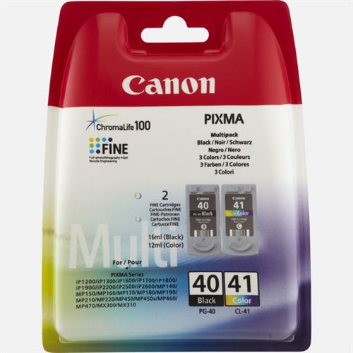 Multipack de cartouches d'encre Noir + Couleur Canon PG-40/CL-41 État correct - Canon reconditionné disponible sur Fnac