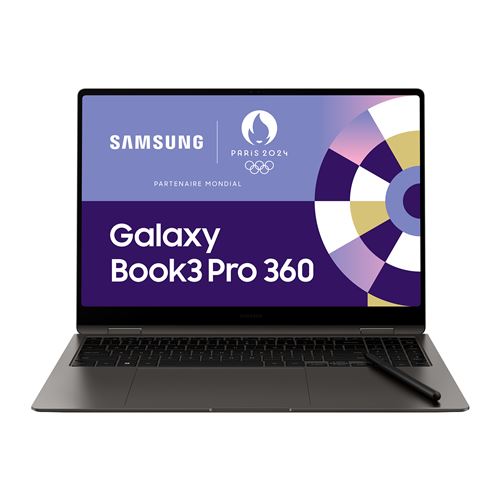PC Portable Samsung Galaxy Book3 Pro 360 16" Tactile Intel Evo Core i7 16 Go RAM 512 Go SSD Anthracite
