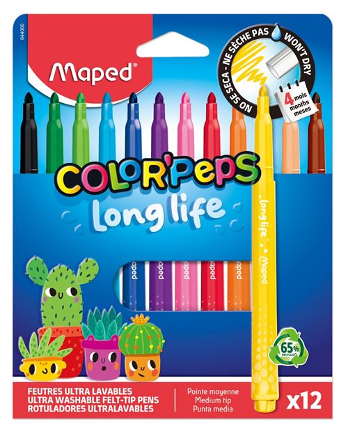 Maped COLOR'PEPS LONG LIFE Filzstifte farbsortiert 12 St. 12x