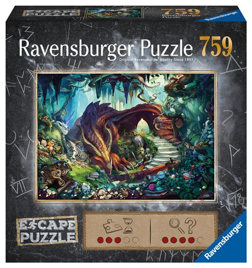 Escape puzzle 759 pièces : Dans la grotte du dragon Ravensburger France - vue 3