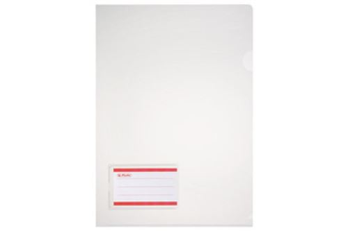 herlitz pochette coin avec porte-étiquette, A4, transparent