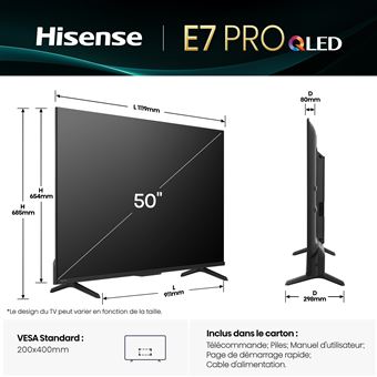 TV QLED Hisense 50E79Q Pro 126 cm 2025
