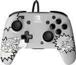 Manette filaire Pdp REMATCH Comic Attack pour Nintendo Switch/ Nintendo Switch Modèle OLED Gris et noir