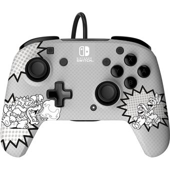 Manette filaire Pdp REMATCH Comic Attack pour Nintendo Switch/ Nintendo Switch Modèle OLED Gris et noir