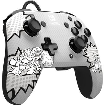 Manette filaire Pdp REMATCH Comic Attack pour Nintendo Switch/ Nintendo Switch Modèle OLED Gris et noir