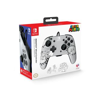 Manette filaire Pdp REMATCH Comic Attack pour Nintendo Switch/ Nintendo Switch Modèle OLED Gris et noir