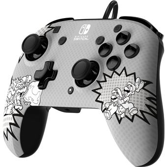 Manette filaire Pdp REMATCH Comic Attack pour Nintendo Switch/ Nintendo Switch Modèle OLED Gris et noir