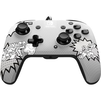Manette filaire Pdp REMATCH Comic Attack pour Nintendo Switch/ Nintendo Switch Modèle OLED Gris et noir