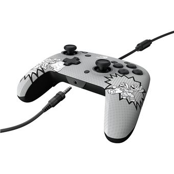 Manette filaire Pdp REMATCH Comic Attack pour Nintendo Switch/ Nintendo Switch Modèle OLED Gris et noir