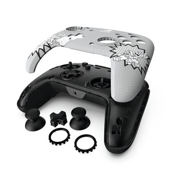 Manette filaire Pdp REMATCH Comic Attack pour Nintendo Switch/ Nintendo Switch Modèle OLED Gris et noir