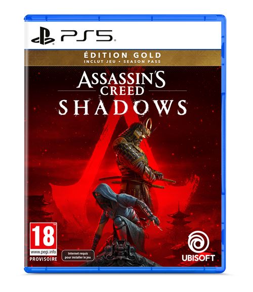 Pochette avant du jeu Assassin's Creed Shadows Edition Gold PS5