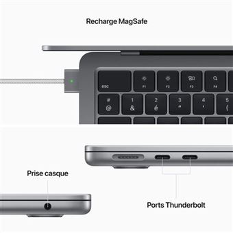 Apple MacBook Pro M2 (2022) 13 Gris sidéral 16 Go / 512 Go - PC