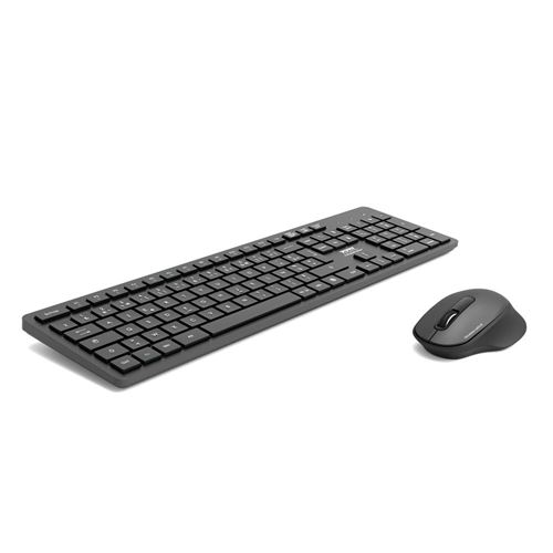 Pack Confort Clavier sans fil Azerty Port Designs Noir + Souris sans fil + tapis XL + support pliable