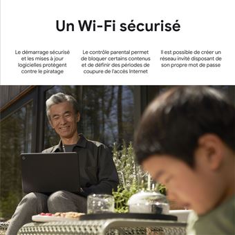 Google Nest Wifi Pro - Système Wi-Fi (routeur) - jusqu'à 120 m² - maillage - GigE - Wi-Fi 6E - Multi-Bande