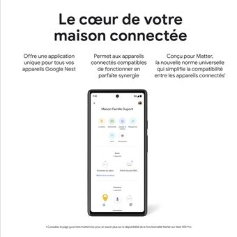 Google Nest Wifi Pro - Système Wi-Fi (routeur) - jusqu'à 120 m² - maillage - GigE - Wi-Fi 6E - Multi-Bande