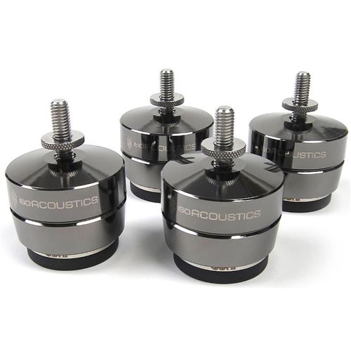 Pack 4 pieds isolants pour enceintes Iso Acoustics Gaia II Gris et noir