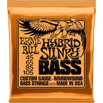 Jeu de cordes guitare basse Ernie Ball P02833 Hybrid Slinky 45-105