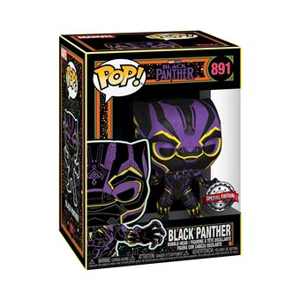Figurine Funko Pop et Tee Marvel Blacklight Black Panther M