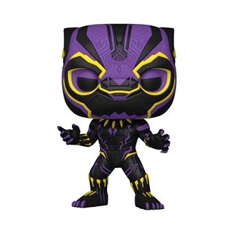Figurine Funko Pop et Tee Marvel Blacklight Black Panther M