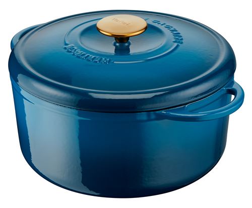 Cocotte Ronde Fonte Tefal Pierre Gagnaire Heritage E2610504 Bleu Des Alpes 7,4L