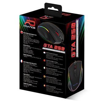 Souris Gaming filaire Spirit of Gamer GTA 250 RVB Noir