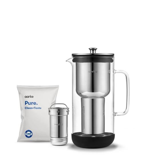 Carafe filtrante Aarke en verre et inox PM