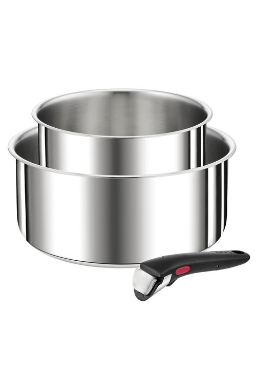 Lot De 2 Casseroles et Poignée Amovible Tefal Ingenio Préférence 3 Ca 16/20 Cm Inox