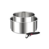 Lot de 2 casseroles et poignée amovible Tefal Ingenio Préférence 3 CA 16/20 cm Inox