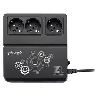 Onduleur 3 prises Infosec Z1 ZenCube EX 600 Noir et blanc