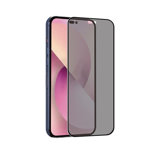 Protection d'écran en verre trempé confidentiel TigerGlass pour iPhone 14 Pro Max Transparent Noir