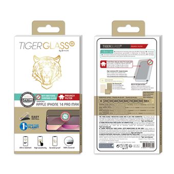 Protection d'écran en verre trempé confidentiel TigerGlass pour iPhone 14 Pro Max Transparent Noir