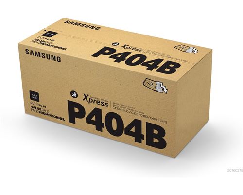 Pack de 2 cartouches de toner Samsung CLT-P404B Noir