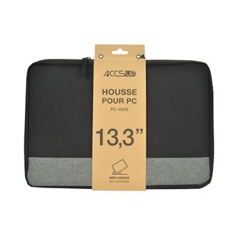 Housse pour ordinateur portable 13 3 Accsup Sleeve Noir et Gris Housses PC Portable Achat prix fnac