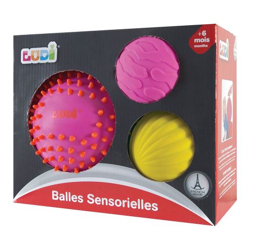 Set de 3 balles sensorielles Ludi Rose