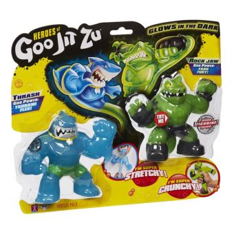 Goo Jit Zu Super Heroes- Pack Duo Figurines 11cm Thrash vs Rock
