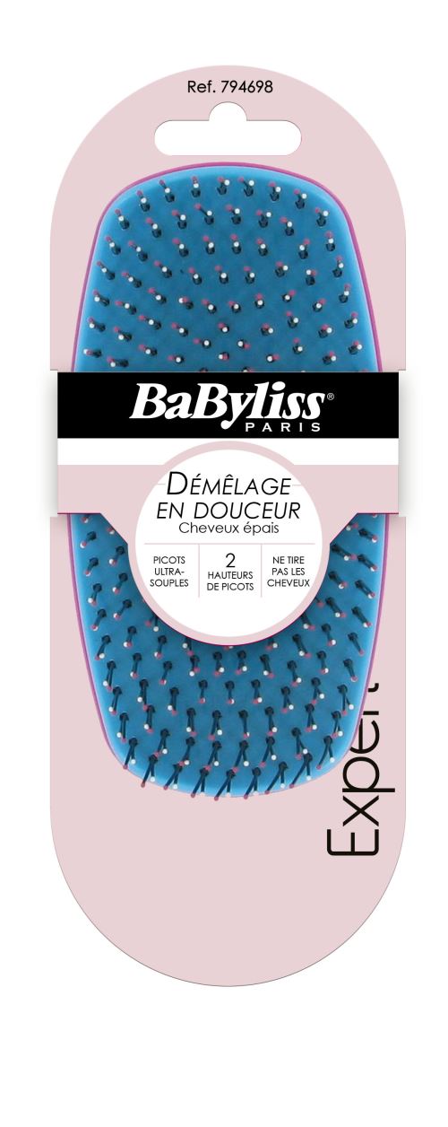 Brosse compacte Babyliss Expert Bleu et Rose