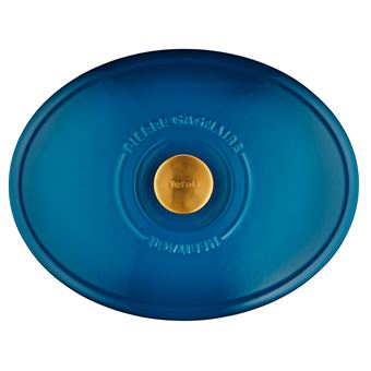 Cocotte ovale fonte Tefal Pierre Gagnaire Heritage E2610604 Bleu des Alpes 7,2 L