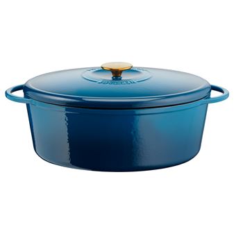 Cocotte ovale fonte Tefal Pierre Gagnaire Heritage E2610604 Bleu des Alpes 7,2 L
