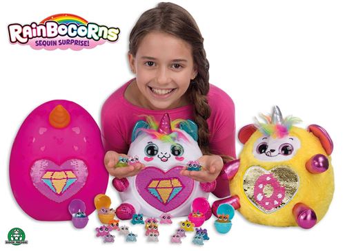 Rainbocorns Eggzania Oeuf Surprise de Pâques Kittencorn, 20+ Surprises, Peluche avec Accessoires, Cadeau Pâques Filles