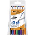 Pochette de 8 feutres effaçables à sec BIC Velleda 1721 Couleurs Assorties