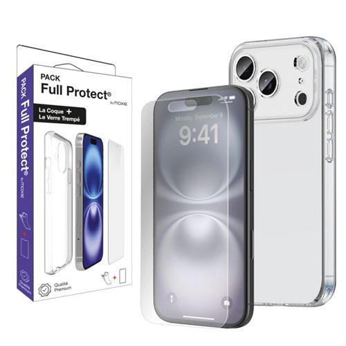 Pack 1 Housse TPU transparente + 1 verre trempé 2.5D iPhone 17 Pro - vue 2
