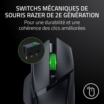 Souris sans fil gaming Razer Basilisk V3 X Hyperspeed Noir et Vert