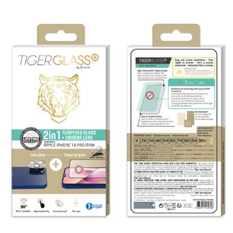 Pack Caméra Lens + TPG antibactérien TigerGlass pour iPhone 14 Pro Max Transparent